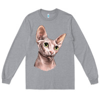 Heather Grey Sphynx Cat Long Sleeve Tee - LillyAllenDesigns