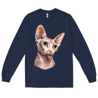 Navy Sphynx Cat Long Sleeve Tee - LillyAllenDesigns