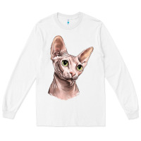 White Sphynx Cat Long Sleeve Tee - LillyAllenDesigns