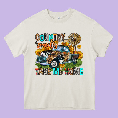 Country Roads Take Me Home Heavy Core Tee Designed By Zillion Design Studio