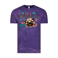 Cloud Purple life is better with a pug Vintage Tee - Jasminsmagicworld