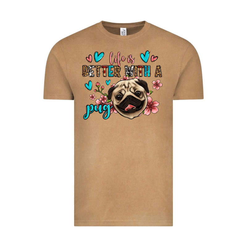 Life Is Better With A Pug Vintage Tee by Jasminsmagicworld | Teevron