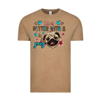 Vintage Coffee life is better with a pug Vintage Tee - Jasminsmagicworld