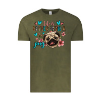 Vintage Olive life is better with a pug Vintage Tee - Jasminsmagicworld