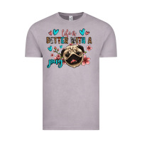 Vintage Zinc life is better with a pug Vintage Tee - Jasminsmagicworld