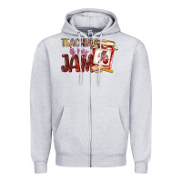 Heather Grey teaching is my jam Zipper Hoodie - NancyCooperArtShop