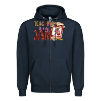 Navy teaching is my jam Zipper Hoodie - NancyCooperArtShop