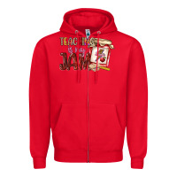 Red teaching is my jam Zipper Hoodie - NancyCooperArtShop