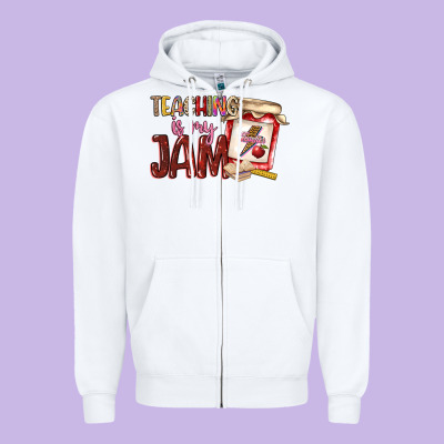Teaching Is My Jam Zipper Hoodie Designed By Nancycooperartshop