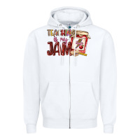 White teaching is my jam Zipper Hoodie - NancyCooperArtShop