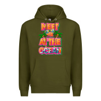 Army Green Meet me at the ocean Summer Premium Hoodie - NancyCooperArtShop