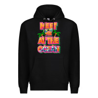 Black Meet me at the ocean Summer Premium Hoodie - NancyCooperArtShop
