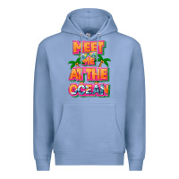 Colony Blue Meet me at the ocean Summer Premium Hoodie - NancyCooperArtShop