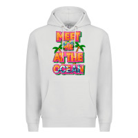 Dove Grey Meet me at the ocean Summer Premium Hoodie - NancyCooperArtShop