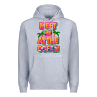 Heather Grey Meet me at the ocean Summer Premium Hoodie - NancyCooperArtShop