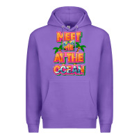 Purple Meet me at the ocean Summer Premium Hoodie - NancyCooperArtShop