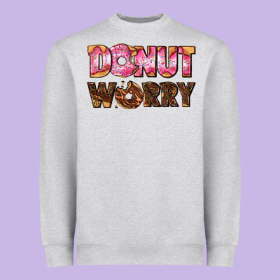 Donut Worry With Donut Heavyweight Sweatshirt Designed By Adodesignshop