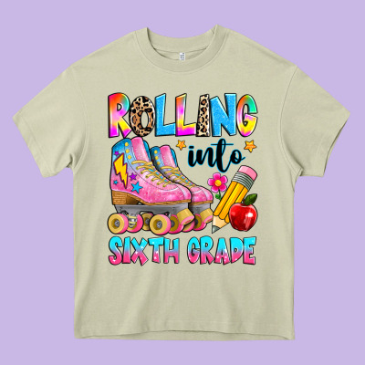 Rolling Into Sixth Grade Heavy Core Tee Designed By Texasbilliewilder