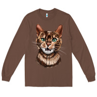 Chestnut Bengal Cat Face Long Sleeve Tee - LillyAllenDesigns