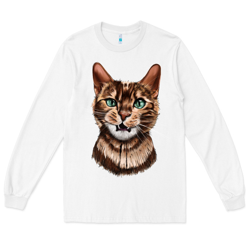 Bengal Cat Face Long Sleeve Tee by LillyAllenDesigns | Teevron