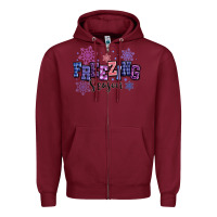 Burgundy freezing season Zipper Hoodie - MaliasSmallBusiness