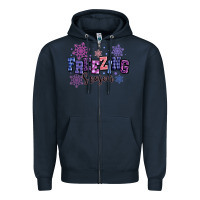 Navy freezing season Zipper Hoodie - MaliasSmallBusiness