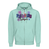 Seafoam freezing season Zipper Hoodie - MaliasSmallBusiness