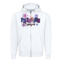 White freezing season Zipper Hoodie - MaliasSmallBusiness