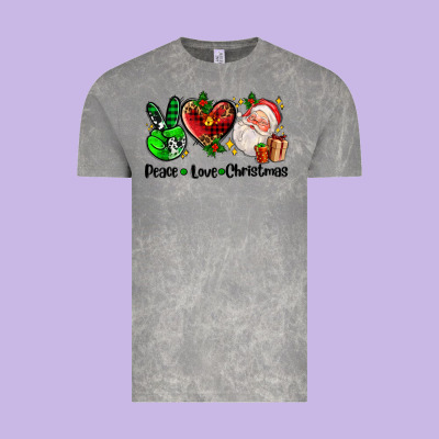 Peace Love  Christmas Vintage Tee Designed By Adodesignshop