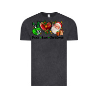 Vintage Black peace love  christmas Vintage Tee - AdoDesignShop