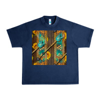 Navy aztec and sunflowers Urban Heavy Tee - BundleAndBundleShop