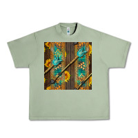 Oil Green aztec and sunflowers Urban Heavy Tee - BundleAndBundleShop