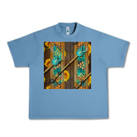 Pebble Blue aztec and sunflowers Urban Heavy Tee - BundleAndBundleShop