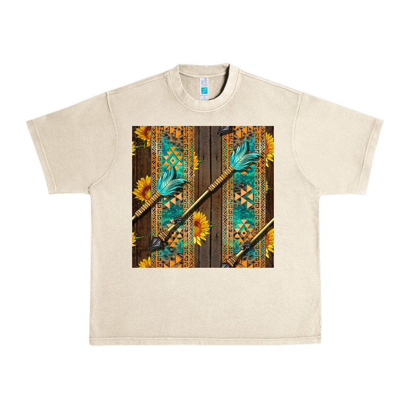 Aztec And Sunflowers Urban Heavy Tee by BundleAndBundleShop | Teevron