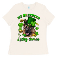 Bone st.patrick's day my shepherd is my lucky charm Ladies Tee - RanaPortraitStore