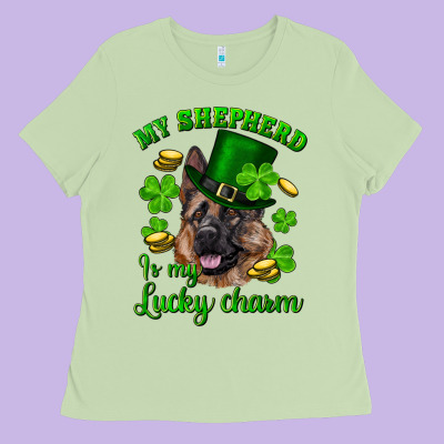 Ladies Tee st.patrick's day my shepherd is my lucky charm