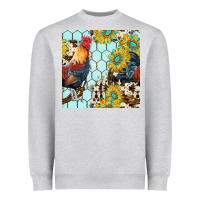 Heather Grey western rooster seamless pattern Heavyweight Sweatshirt - BundleAndBundleShop