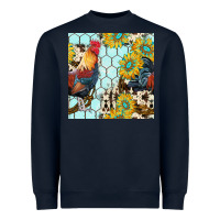Navy western rooster seamless pattern Heavyweight Sweatshirt - BundleAndBundleShop
