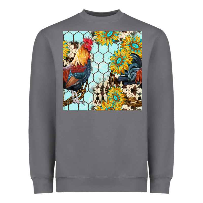 Western Rooster Seamless Pattern Heavyweight Sweatshirt by BundleAndBundleShop | Teevron