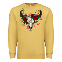 Antique Gold valentines bull skull Premium Sweatshirt - RanaPortraitStore