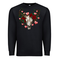 Black valentines bull skull Premium Sweatshirt - RanaPortraitStore
