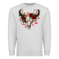 Dove Grey valentines bull skull Premium Sweatshirt - RanaPortraitStore