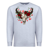 Heather Grey valentines bull skull Premium Sweatshirt - RanaPortraitStore