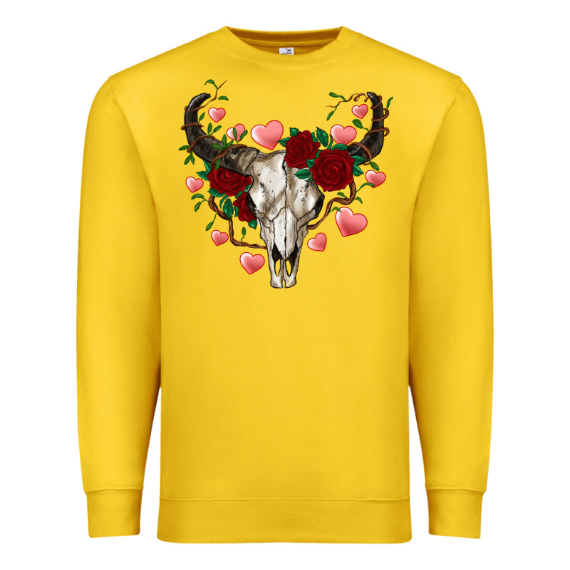 Valentines Bull Skull Premium Sweatshirt by RanaPortraitStore | Teevron