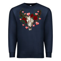 Navy valentines bull skull Premium Sweatshirt - RanaPortraitStore
