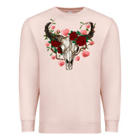 Pale Pink valentines bull skull Premium Sweatshirt - RanaPortraitStore