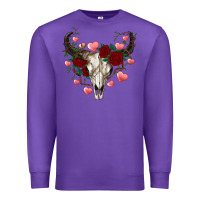 Purple valentines bull skull Premium Sweatshirt - RanaPortraitStore