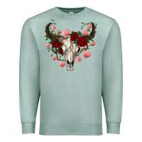 Seafoam valentines bull skull Premium Sweatshirt - RanaPortraitStore
