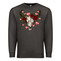 Smoke valentines bull skull Premium Sweatshirt - RanaPortraitStore