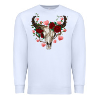 White valentines bull skull Premium Sweatshirt - RanaPortraitStore